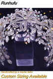 HP193P-C Trendy Bridal Hair Hoop Colorful Rhinestone Wedding Crown Handmade Bride Tiara Hair Accessories Woman Headband