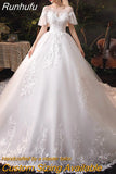 Wedding Dress 2023 New Bridal Wedding Gown With Long Train Lace Embroidery Ball Gown Princess Luxury Plus Size