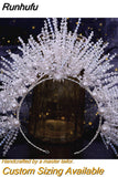 HP193P-C Trendy Bridal Hair Hoop Colorful Rhinestone Wedding Crown Handmade Bride Tiara Hair Accessories Woman Headband