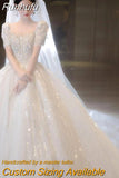 Sleeve Beading Wedding Dress 2023 New Luxury Big Train Bride Dresses Tuller Ball Gown Wedding Dresses Vestido De Noiva