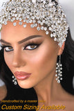 HP376 Fashion Bridal Hair Accessories Crystal Headpiece For Women Tiara Wedding Crown Eew Set Rhinestone Bride Headband