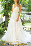 Wedding Dress Calssic Beach Wedding Dress Sleeveless V-neck Backless A-line Vestido De Noiva Robe De Mariee plus