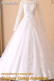 NICEB Ball Gown Wedding Dress Long Sleeves Robe De Mariee Fashion Charming Lace Appliques Backless O Neck Women Custom