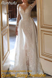 Detachable 2 In 1 Wedding Dress Embroidered Lace On Net With Train O-neck Sleeveless Vintage Bride Gowns Vestido De Novia 925
