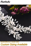 Alloy Rhinestone Headband Wedding Head Piece Flower Bridal Hair Accessories Hair Comb Silver Hair Clips Headwear HP301