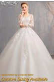 Wedding Dress 2023 New Full Sleeve Classic Embroidery Lace Up Ball Gown Princess Wedding Dresses Robe De Mariee
