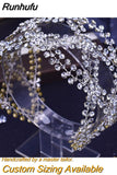 HP243 Full Rhinestone Headband for Women Bridal Headpiece Wide Hair Band Handmade Headwear Wedding Hair Accessories