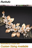 Alloy Rhinestone Headband Wedding Head Piece Flower Bridal Hair Accessories Hair Comb Silver Hair Clips Headwear HP301