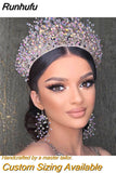 HP193P-C Trendy Bridal Hair Hoop Colorful Rhinestone Wedding Crown Handmade Bride Tiara Hair Accessories Woman Headband