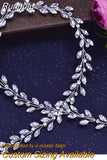 HP394 Elegant Long Bridal Hair Vine Women Bun Decoration Headband Handmade Headdress Wedding Hair Accessories Headpiece
