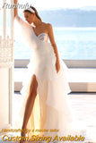 Simple Chiffon Wedding Dress Elegant One Shoulder Side Split A-Line Sweep Train Lace Up Backless Bridal Gown Custom Made