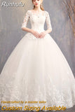 Sleeve Wedding Dresses 2023 New Luxury Lace Embroidery Ball Gown Wedding Dress Can Custom Made Vestido De Noiva