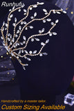 HP481 Crystal Wedding Comb Bridal Hair Clips Headdress Bridesmaid Women Headpiece with Comb Prom Hair Ornament Headwear