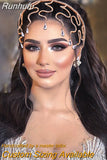 HP467 Crystal Wedding Hairband Bridal Hair Ornaments Rhinsestone Headband for Bride Banquet Party Tiara and Headdress