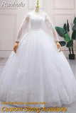 Dresses Hot Sale Elegant Princess Adjust Lace Three Quarter Sleeve Bridal Gowns Vestidos De Noiva Plus Size