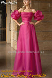 Strapless A-Line Evening Dresses Detachable Puff Sleeves Bridal Gowns Vestidos De Noiva