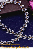 HP394 Elegant Long Bridal Hair Vine Women Bun Decoration Headband Handmade Headdress Wedding Hair Accessories Headpiece