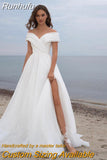 A-Line Organza Wedding Dress For Women 2023 Off The Shoulder Beach Bridal Gowns Backless Custom Made Vestido De Novia