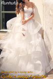 Princess Wedding Dress 2023 Tiered Sweetheart Off Shoulder Lace Embroidery Backless Bridal Gown Vestidos De Noiva