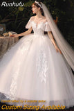 Wedding Dress 2023 New Bridal Wedding Gown With Long Train Lace Embroidery Ball Gown Princess Luxury Plus Size