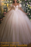 Princess Wedding Dress Corset Sweetheart Neck Ball Gowns Glitter Tulle Bride Dresses Robe De Mariee Wedding Gowns