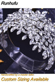 HP420 Luxury Bridal Tiara Wedding Headband Rhinestone Wedding Hair Accessories Handmade Bride Headpiece Head Jewelry