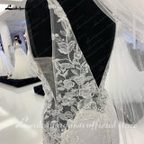 Lace Soft Satin Mermaid Wedding Dress Sexy Bridal Gowns Side Split Pluning V Neck 2023 Vestido De Noiva