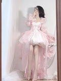 Pretty Ball Gown Short Spaghetti Straps Pink Homecoming Dress Summer Hoco Dresses Cocktail Dress For Senior Teens HZ1214
