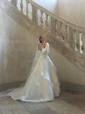 Pretty Wedding Dress Ball Gown Strapless Satin White Long Wedding Dresses Bridal Gowns With Gloves HZ1214