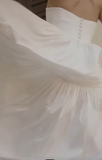 Simple Wedding Dress Ball Gown Strapless Satin White Long Wedding Dresses Bridal Gowns HZ1214