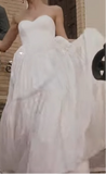 Simple Wedding Dress Ball Gown Strapless Satin White Long Wedding Dresses Bridal Gowns HZ1214