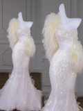 Modest Wedding Dress Mermaid Sweetheart Sequin Beads Long Wedding Dresses Brides Dress Bridal Gowns HZ1214