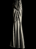 Vintage Mermaid Spaghetti Straps Satin Gray Long Evening Party Gowns Evening Formal Dresses Prom Dress HZ1214