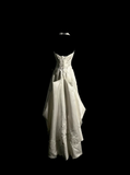 Vintage Wedding Dress A line Strapless White Satin Long Wedding Dresses Retro 1970s Bridal Gowns HZ1214