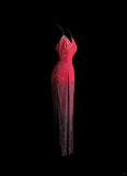 Vintage Mermaid Halter Sequin Pink Backless Long Prom Dress Party Dress Graduation Dresses HZ1214