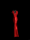 Vintage Mermaid Spaghetti Straps Red Backless Long Prom Dress Party Dress Graduation Dresses HZ1214
