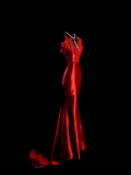 Vintage Mermaid Spaghetti Straps Red Backless Long Prom Dress Party Dress Graduation Dresses HZ1214