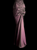 Vintage Mermaid Grape Taffeta Long Prom Dress Party Dress Graduation Dresses HZ1214