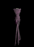 Vintage Mermaid Grape Taffeta Long Prom Dress Party Dress Graduation Dresses HZ1214
