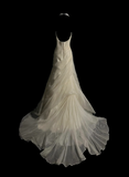 Retro Wedding Dress Mermaid Strapless Ivory Chiffon Long Wedding Dresses Retro 1970s Bridal Gowns HZ1214