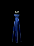 Retro A line Halter Royal Blue Satin Beaded 18th Birthday Dress Prom Dress Birthday Outfits For Women HZ1214