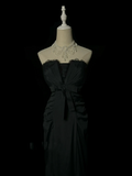 Retro Mermaid Strapless Black 20th Birthday Dress Long Prom Dress Birthday Outfits For Women HZ1214