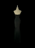 Retro Mermaid Strapless Black 20th Birthday Dress Long Prom Dress Birthday Outfits For Women HZ1214