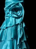 Retro Mermaid Strapless Blue Taffeta Beaded 20th Birthday Dress Long Prom Dress Birthday Outfits For Women HZ1214