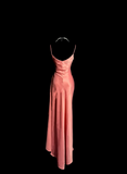 Vintage Mermaid Spaghetti Straps Pink Satin Long Prom Dress Party Dress Graduation Dresses HZ1214