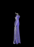 Vintage Mermaid Spaghetti Straps Grape Satin Long Prom Dress Party Dress Graduation Dresses HZ1214