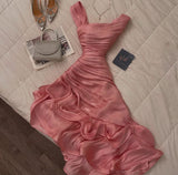 Classy A line Pink Prom Dresses Formal Summer Wedding Guest Dresses Wedding Guest Outfit HZ1214