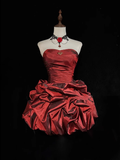 Classy A Line Strapless Taffeta Short Homecoming Dress Cocktail Dress Hoco Dresses HZ1214