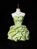 Classy A Line Strapless Taffeta Short Homecoming Dress Cocktail Dress Hoco Dresses HZ1214