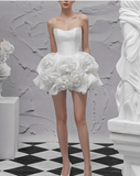 Sexy A line Sweetheart White Satin Short Homecoming Dress Summer Hoco Dresses Cocktail Dress Birthday Outfits HZ1214